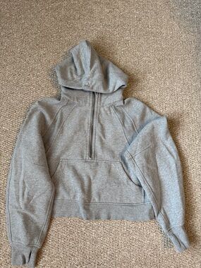 lululemon athletica Heather Gray Half-Zip Hooded Pullover